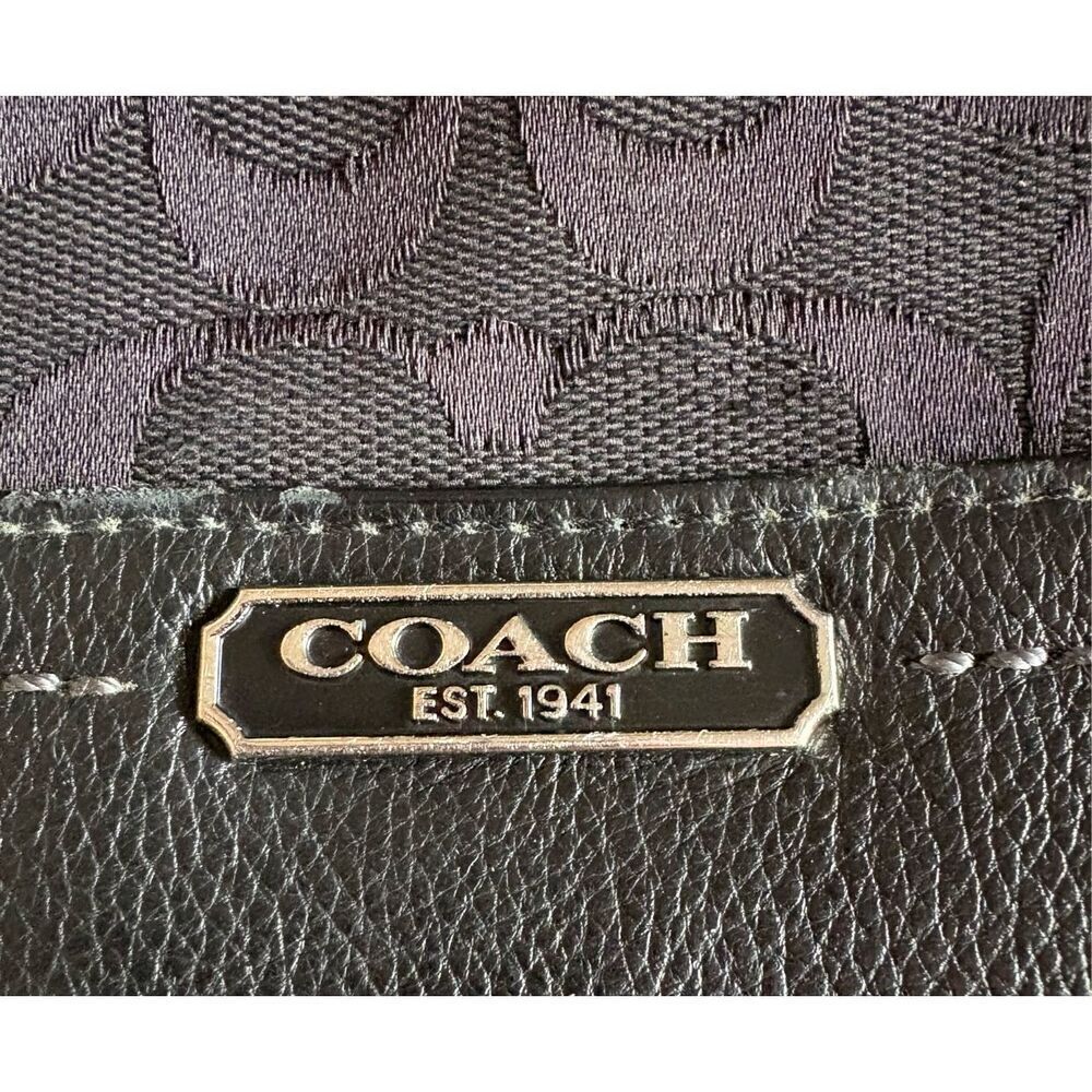 COACH - 🎉HP🎉 EUC Park Signature C Black Hobo/Leather Trim & Strap. BEAUTIFUL! - Picture 6 of 16